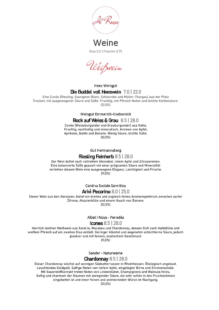 Menu_Restaurant Il Rosso am Schmeerhörn Eckernförde_Altenhof_immagine_3