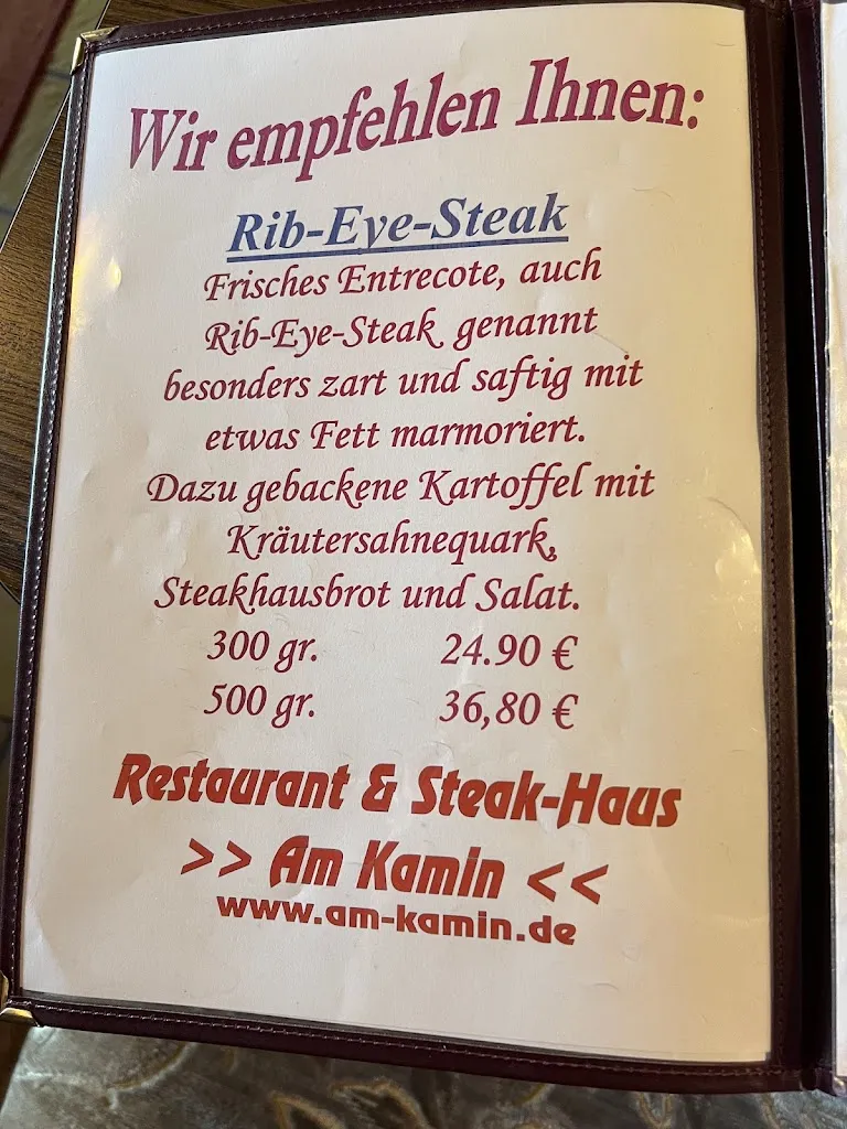 Menu_Restaurant und Steak-Haus 