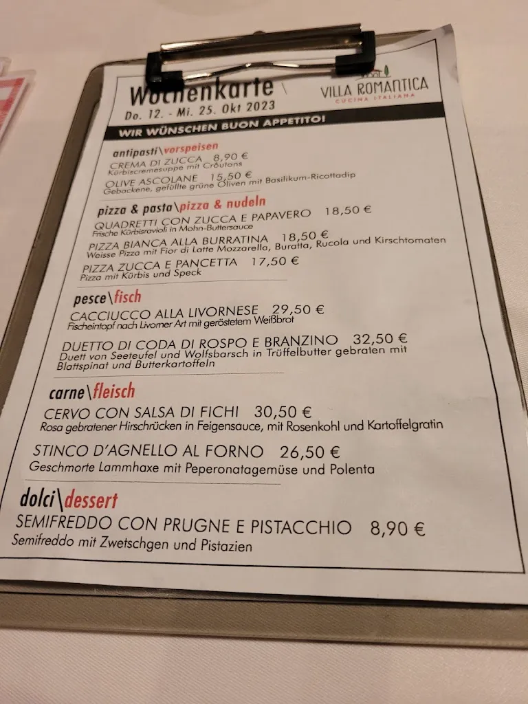 Menu_VILLA ROMANTICA - Cucina Italiana_Olching_immagine_4