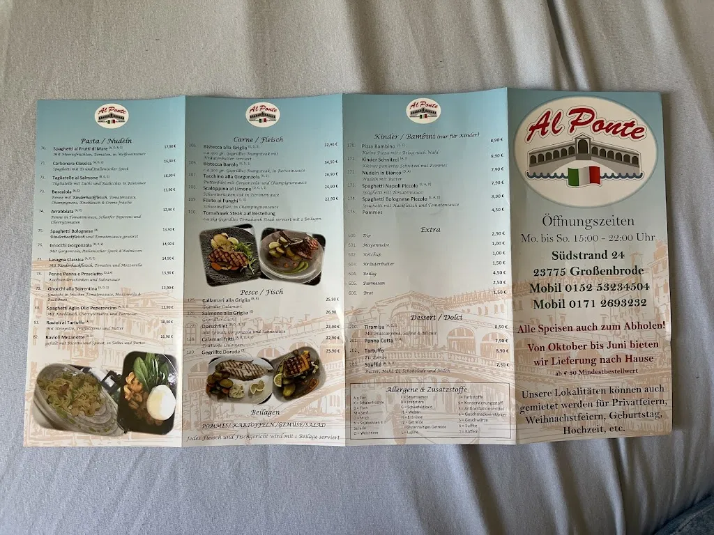 Menu_Al Ponte_Großenbrode_image_1