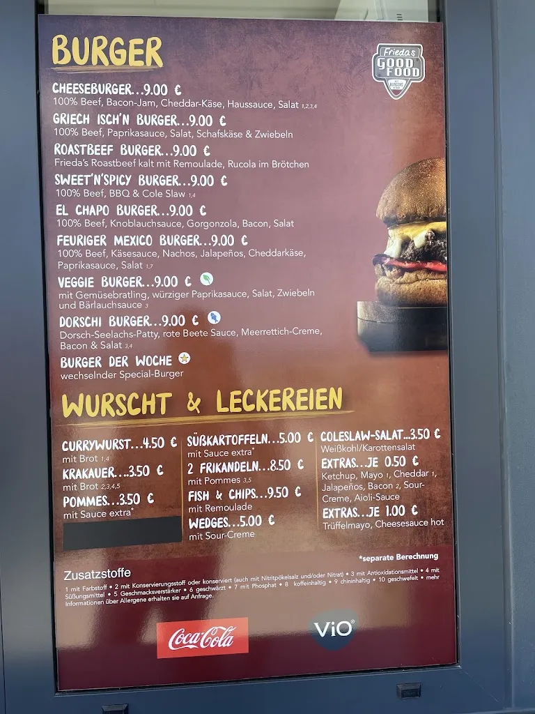 Menu_Burger, Wurscht & Co. - Frieda's Good Food Imbiss_Großenbrode_image_4