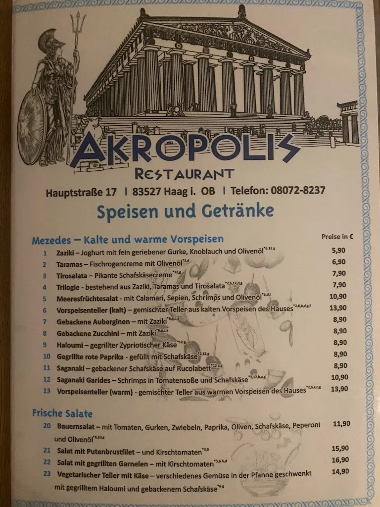 Menu_Restaurant Akropolis_Oberbayern_immagine_1