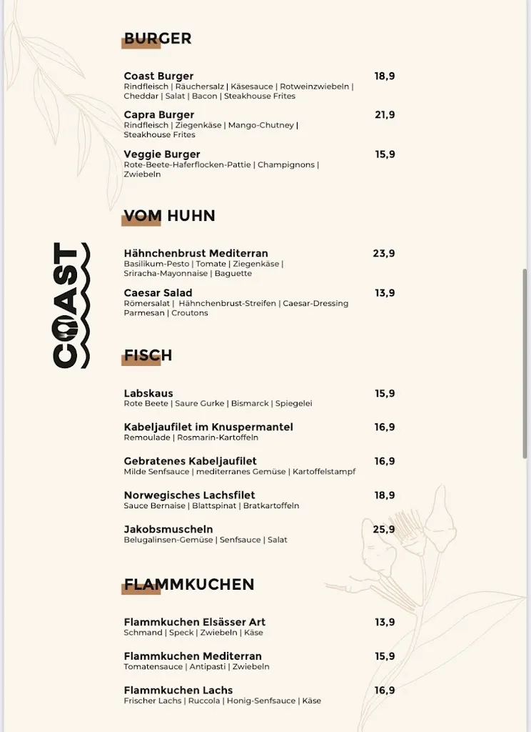 Menu_Restaurant COAST Heiligenhafen_Heiligenhafen_image_3