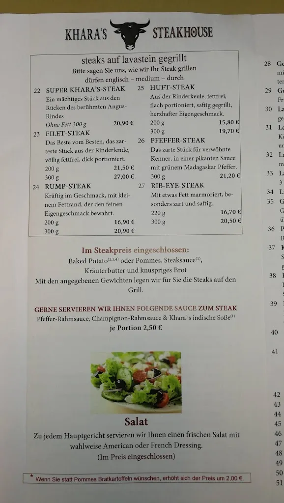 Menu_Khara's Steakhouse_Kaltenkirchen_imagen_2