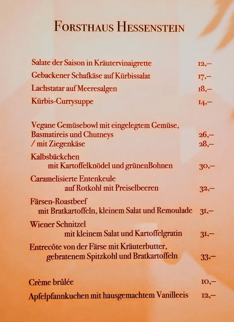 Menu_Restaurant Forsthaus Hessenstein_Panker_immagine_1