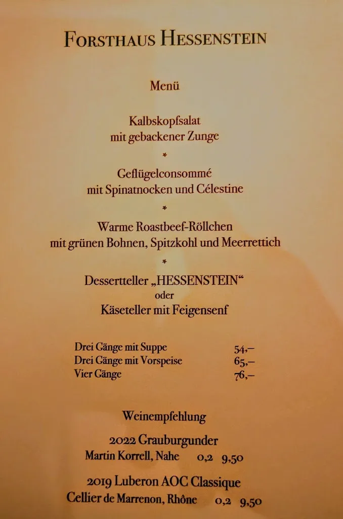 Menu_Restaurant Forsthaus Hessenstein_Panker_immagine_2