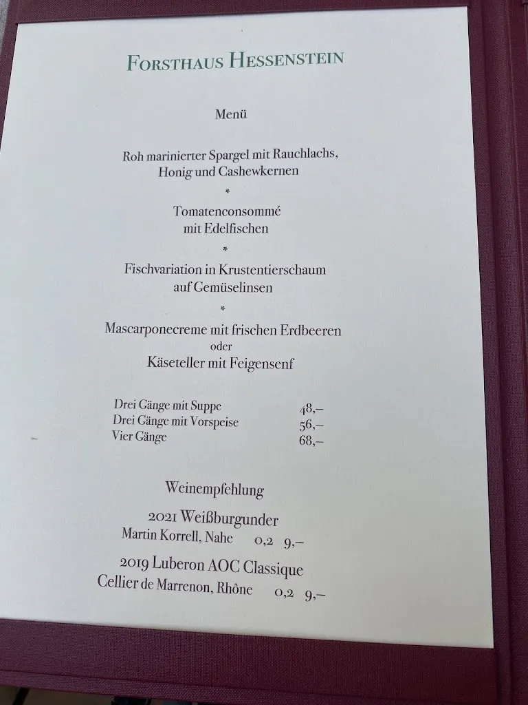 Menu_Restaurant Forsthaus Hessenstein_Panker_immagine_4