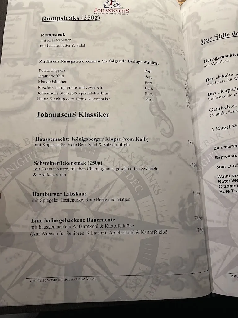 Menu_Johannsens Restaurant_Strand_image_1