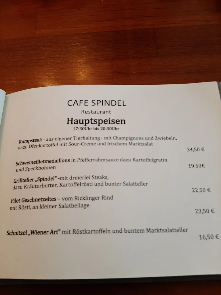Menu_Café Restaurant Spindel_Segeberg_immagine_1