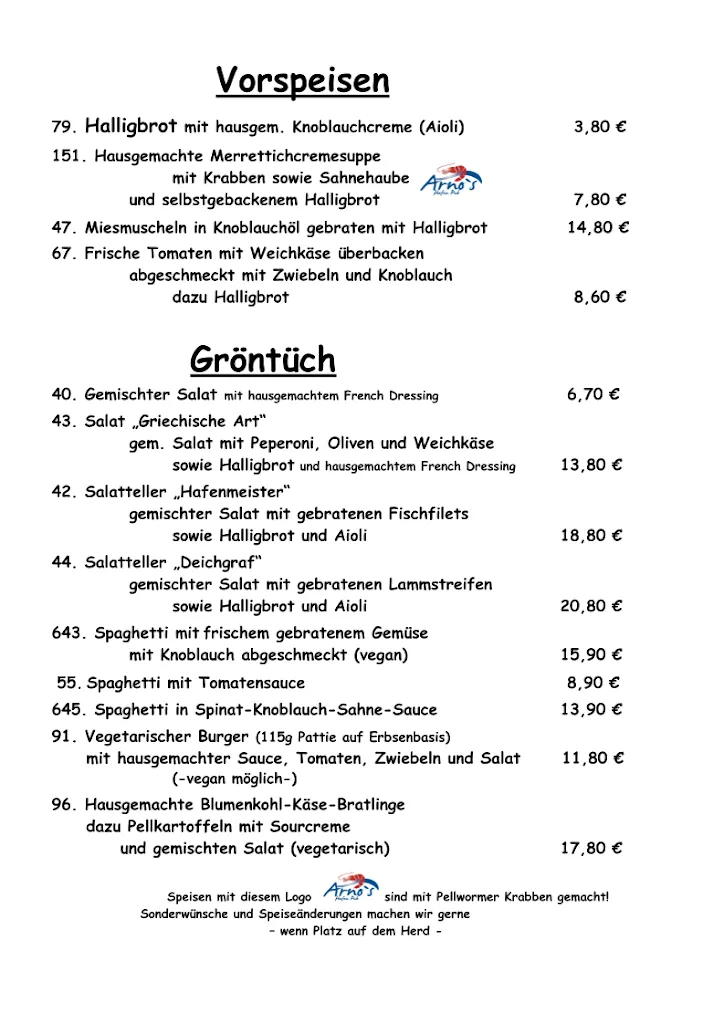 Menu_Arno’s Hafen-Pub Pellworm_Pellworm_image_2