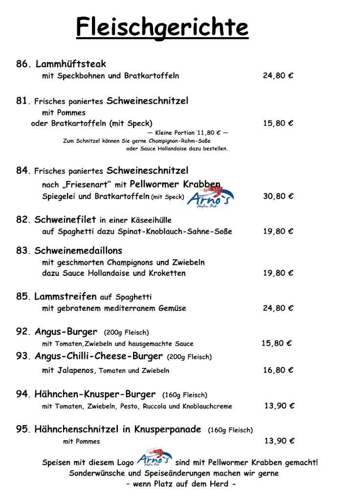 Menu_Arno’s Hafen-Pub Pellworm_Pellworm_image_4