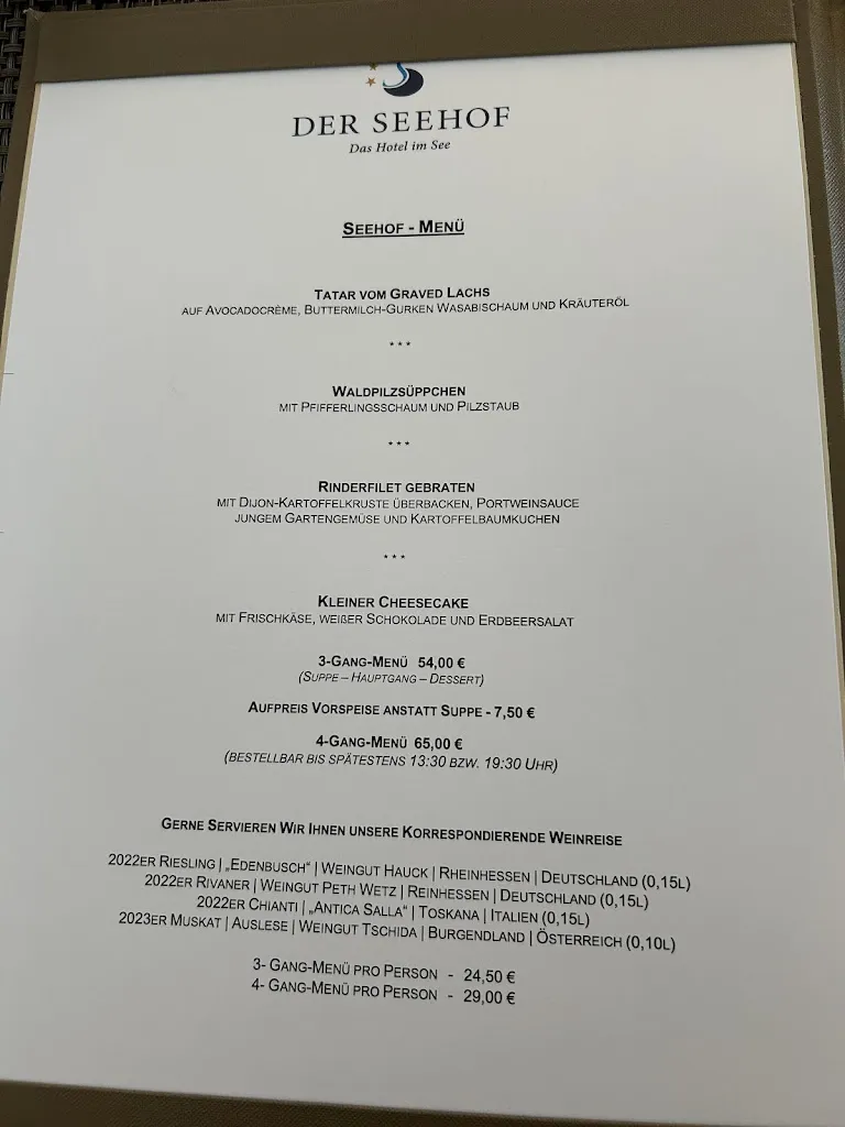 Menu_Restaurant DER SEEHOF Ratzeburg in Der Seehof Hotel_Ratzeburg_image_1