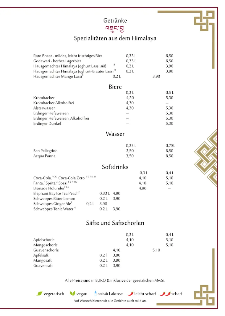 Menü_Tibet Restaurant Sülldorf_Hamburg_Bild_4