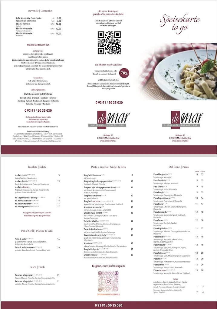 Menü_Ristorante | cafe de mar_Marktheidenfeld_Bild_1