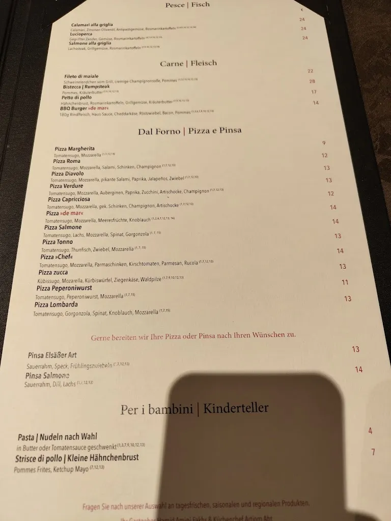 Menü_Ristorante | cafe de mar_Marktheidenfeld_Bild_2