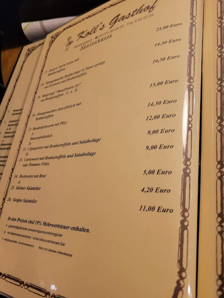 Menu_Koll's Gasthof_Weddingstedt_image_1
