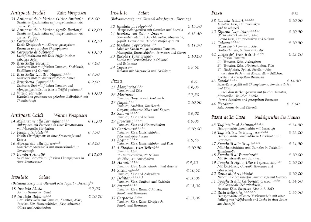 Menü_Ristorante Pizzeria Esposito_Liebenstein_Bild_1