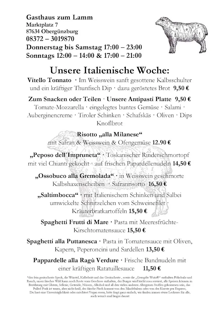 Menu_Gasthaus zum Lamm, Inhaber: Christian F. Armster_Obergünzburg_image_2