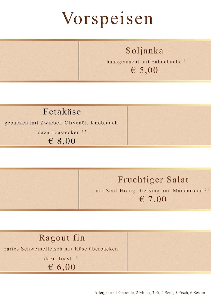 Menu_Gaststätte und Pension 