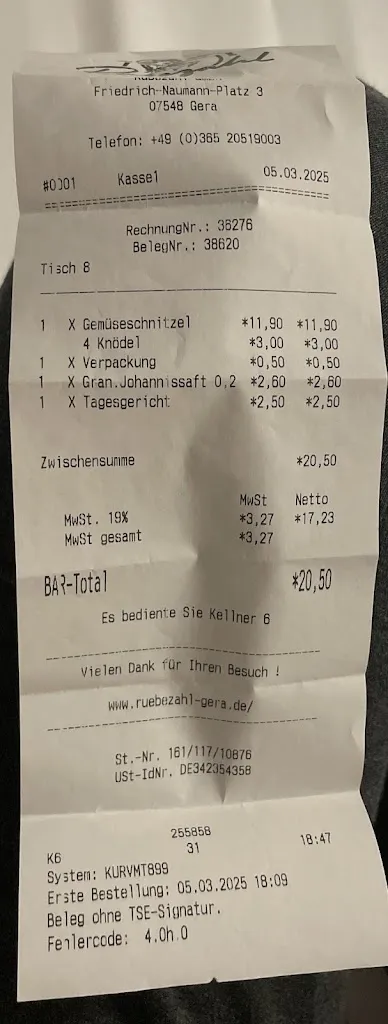 Theresa_Gaststätte Rübezahl_Gera_recensione