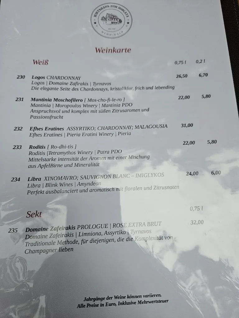 Menu_Wirtshaus zum Hoigata_Memmingen_immagine_1