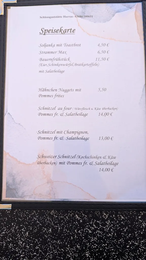 Menu_Schloßgaststätte Harras_Eisfeld_image_1