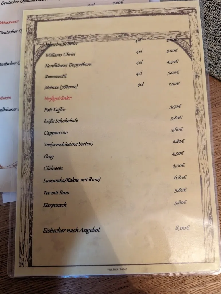 Menu_Gasthaus & Pension 