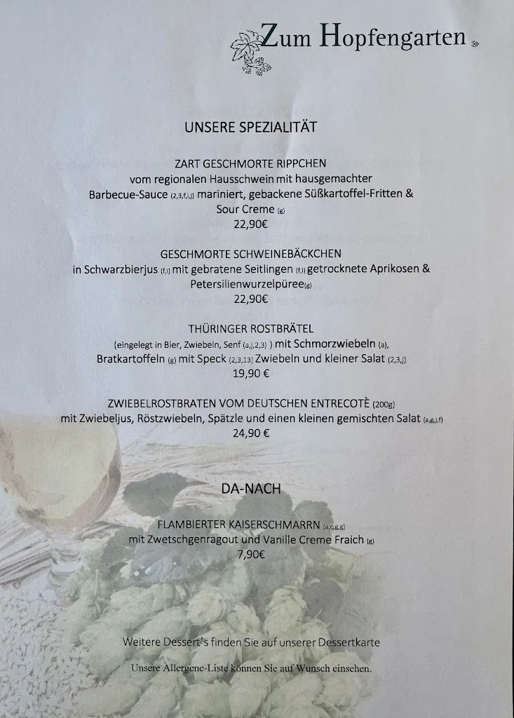 Menu_Restaurant Grünes Tor Zum Hopfengarten_Schmalkalden_image_1