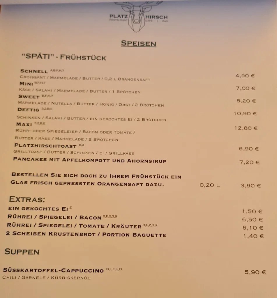 Menu_Restaurant, Café & Bar „Platzhirsch“ Erfurt_Erfurt_image_1