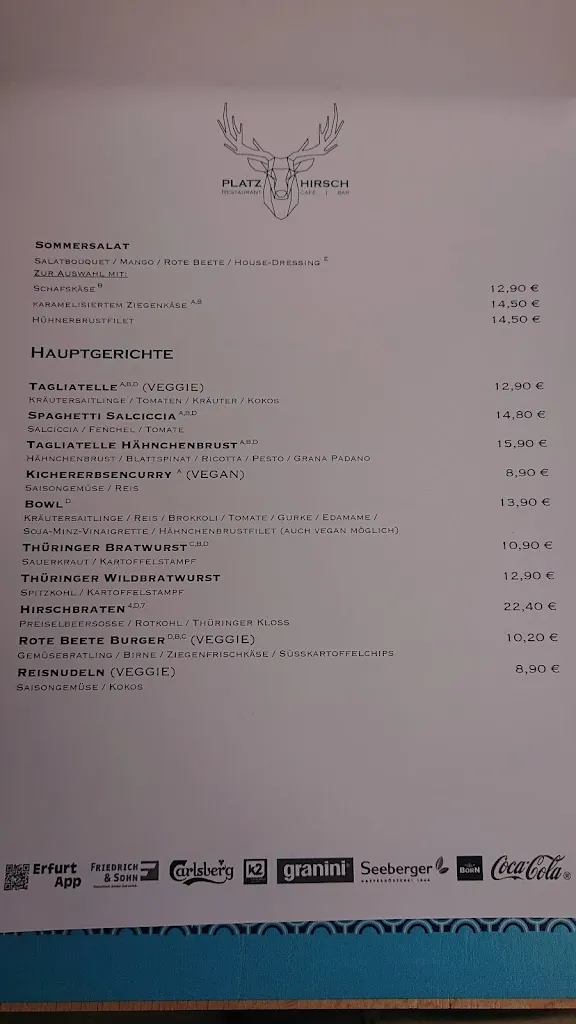 Menu_Restaurant, Café & Bar „Platzhirsch“ Erfurt_Erfurt_image_4