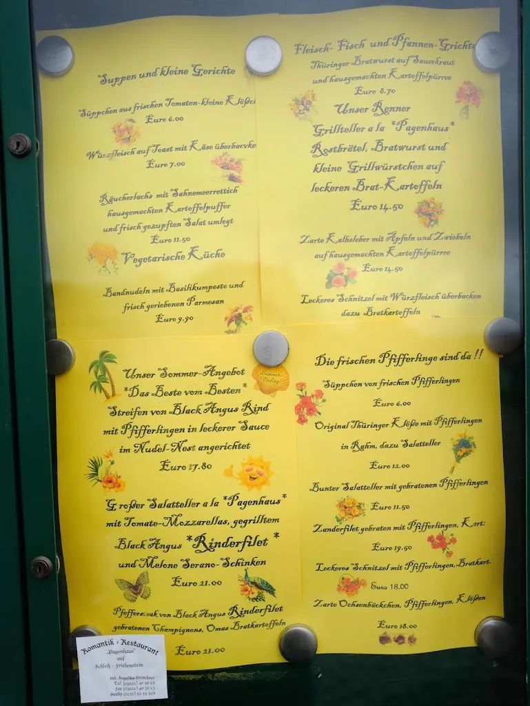 Menu_Restaurant Pagenhaus - Schloss Friedenstein_Gotha_image_2