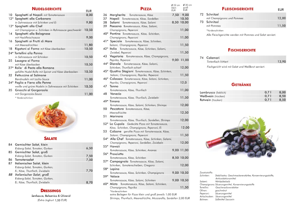 Menu_Italienisches Restaurant & Pizzeria Al Colosseo_Sonneberg_image_1