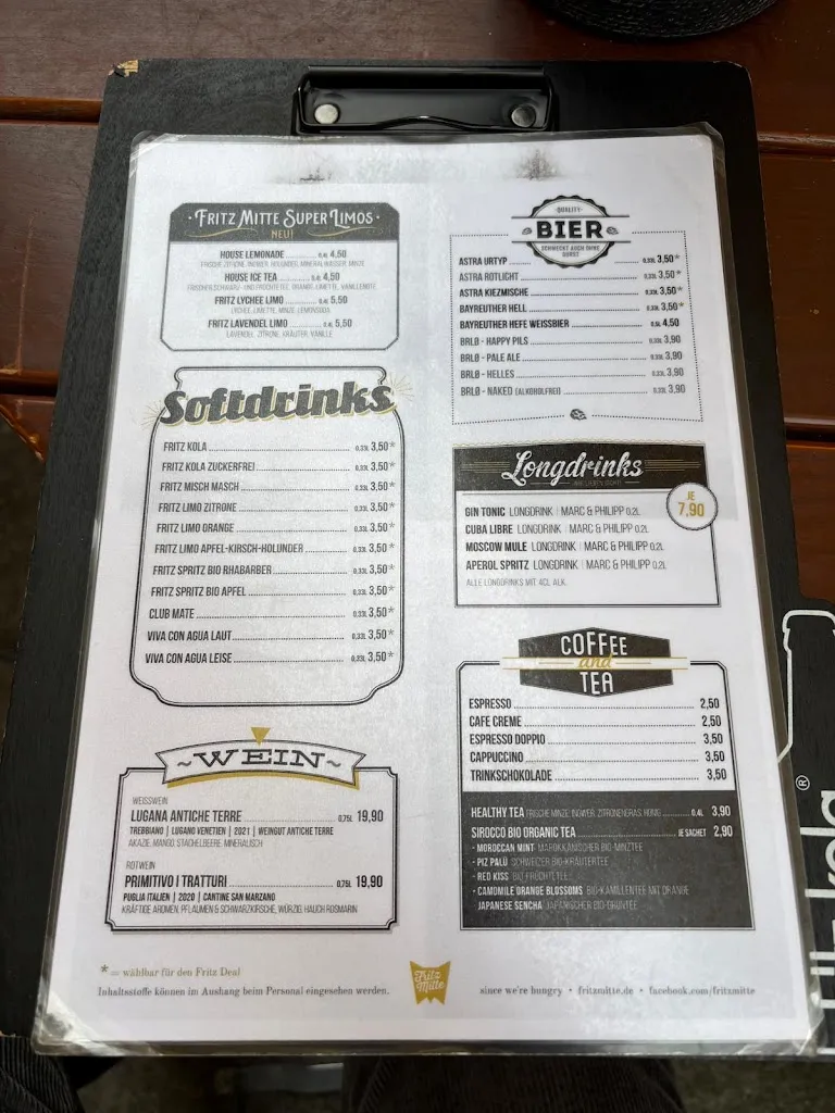 Menu_Fritz Mitte - Street Food Neugasse 🥇_Jena_image_1