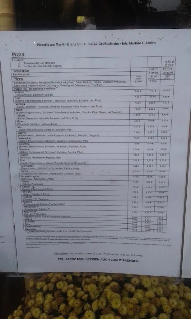 Menu_Pizzeria am Markt GROSSOSTHEIM_Großostheim_image_2