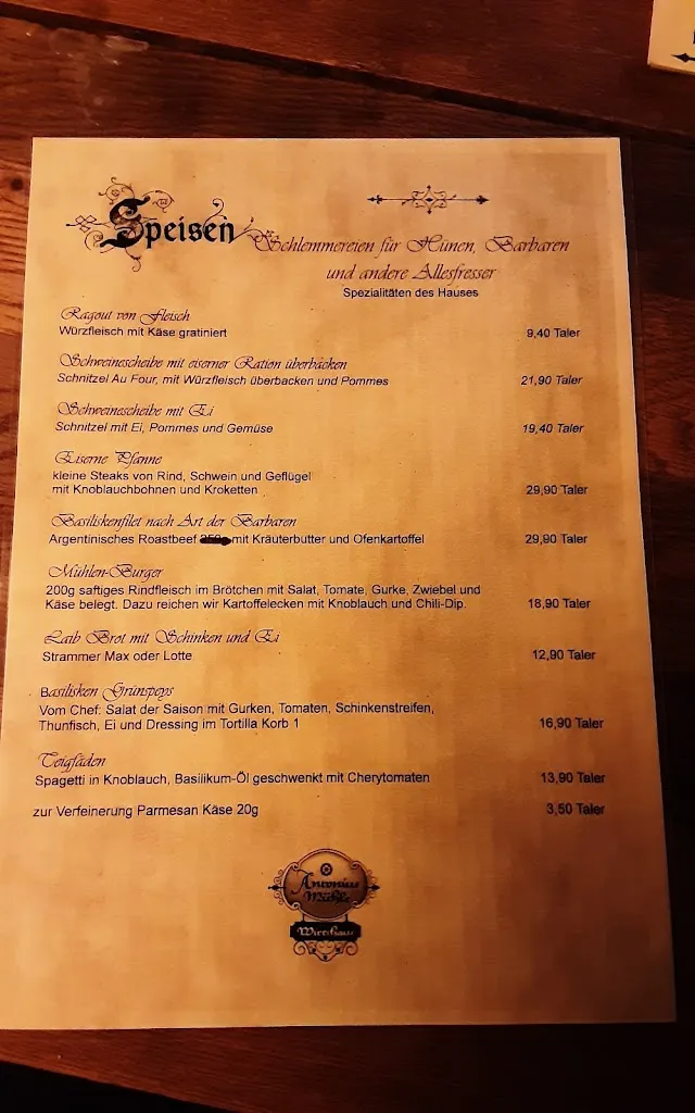 Menu_Antoniusmühle Wirtshaus_Mühlhausen/Thüringen_immagine_1