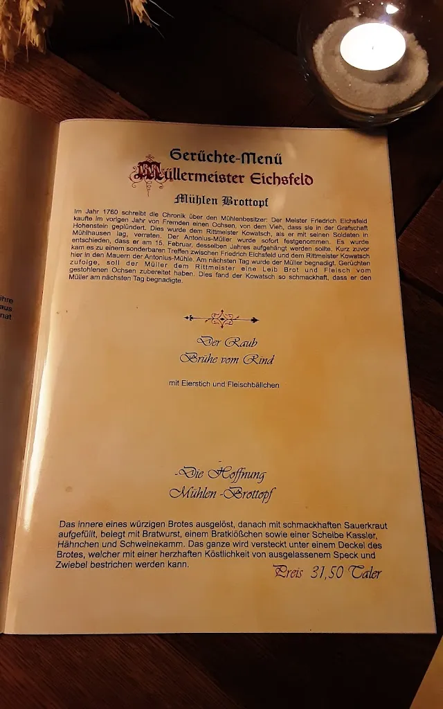 Menu_Antoniusmühle Wirtshaus_Mühlhausen/Thüringen_immagine_2