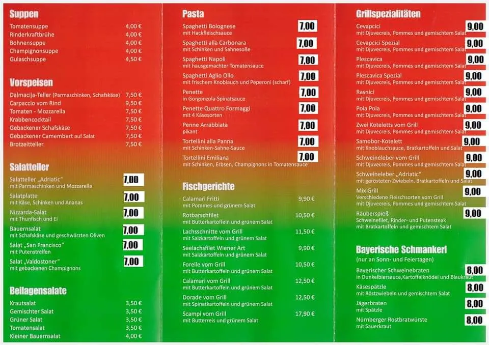 Menu_Adriatic Grill Restaurant Slisko_Haimhausen_immagine_2