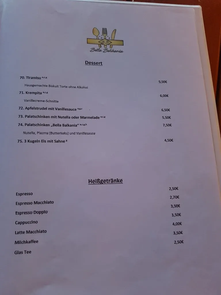 Menu_Bella Balkania_Haimhausen_immagine_1