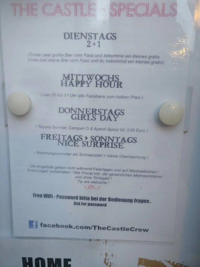 Menu_Gaststätte The Castle_Schmalkalden_image_1