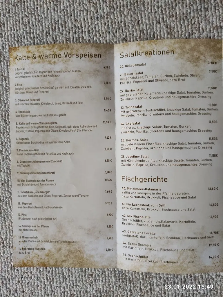 Menu_Griechisches Restaurant Milos bei Faustus_Stadtroda_image_1