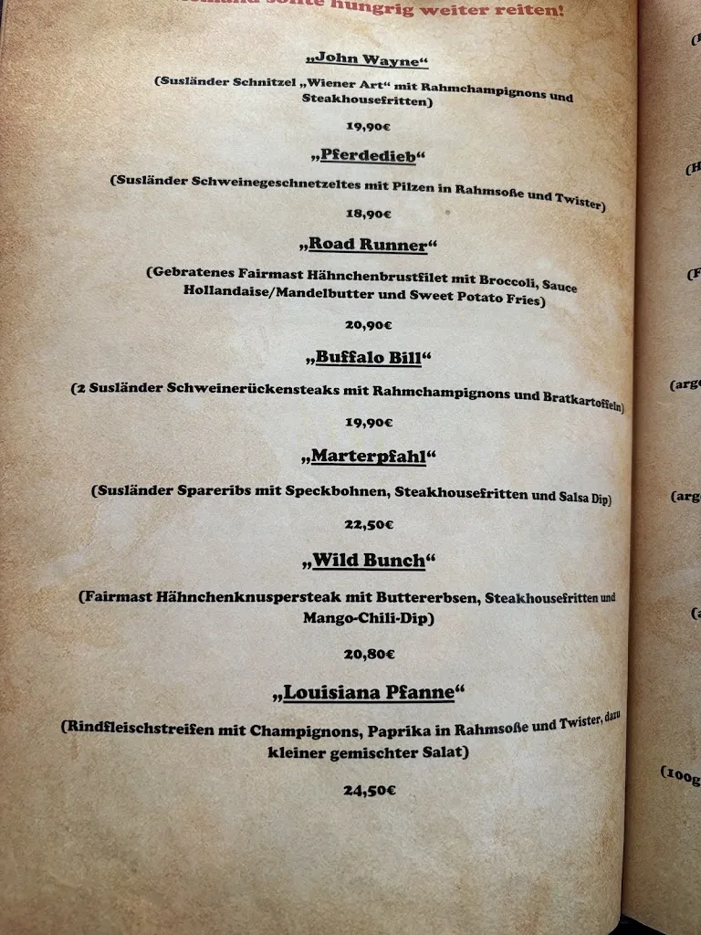 Menu_Steakhouse & Pension Crazy Horse_Suhl_image_4