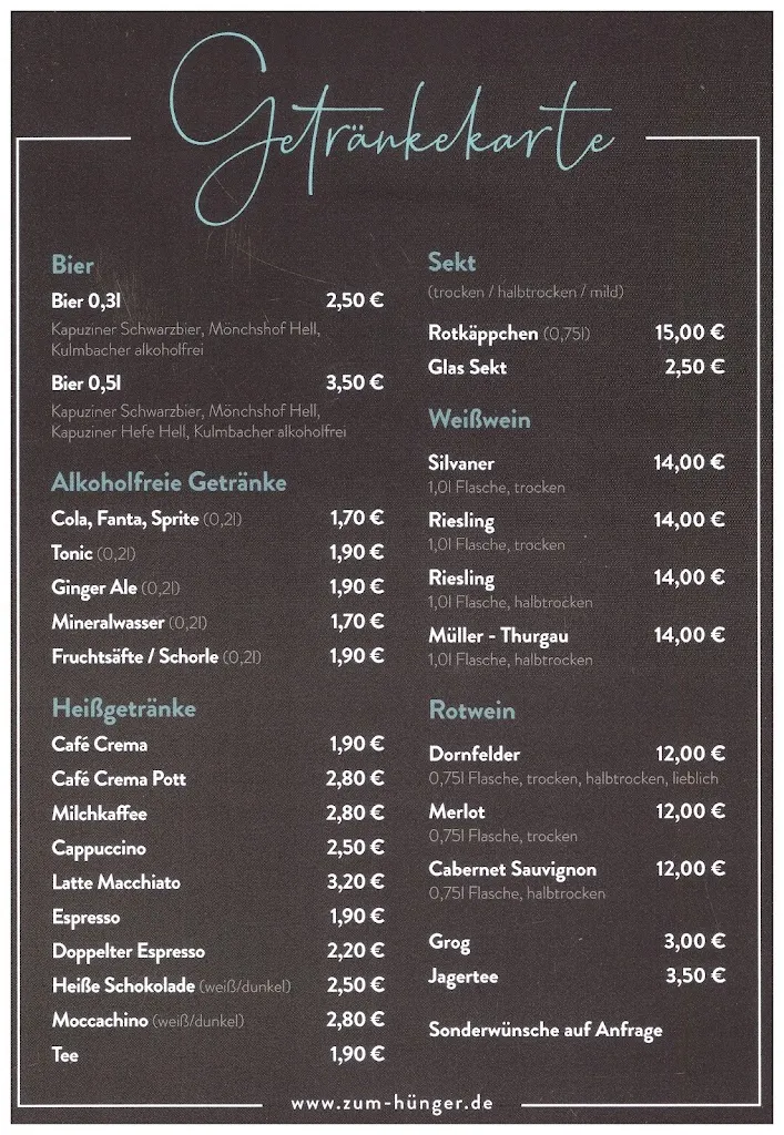 Menu_Gasthaus Zum Hünger_Suhl_image_3