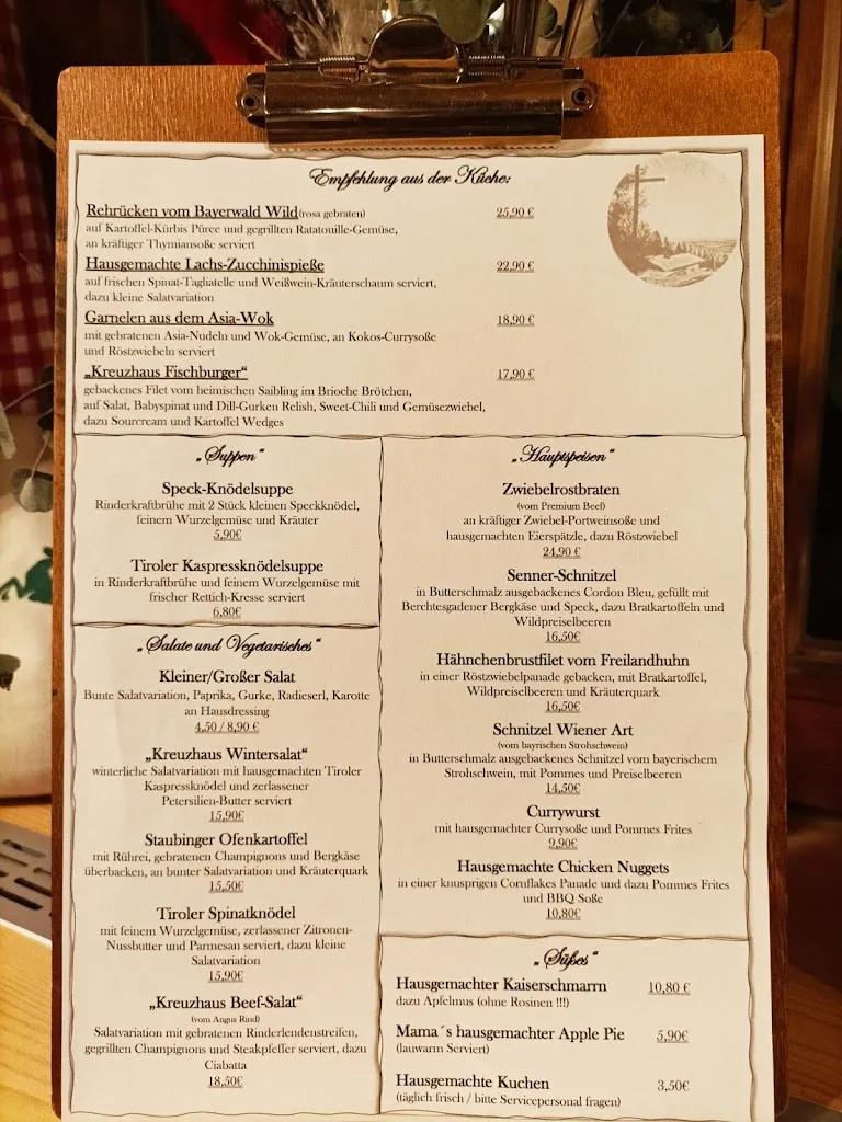 Menu_Berggasthof Kreuzhaus_Haibach_immagine_1