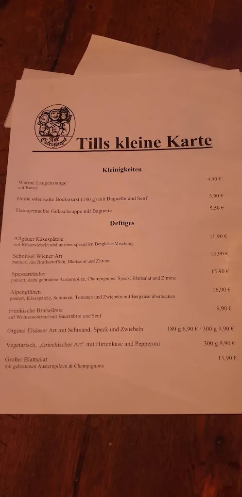 Menu_Weinstube und Bierkeller Till Eulenspiegel_Würzburg_immagine_2