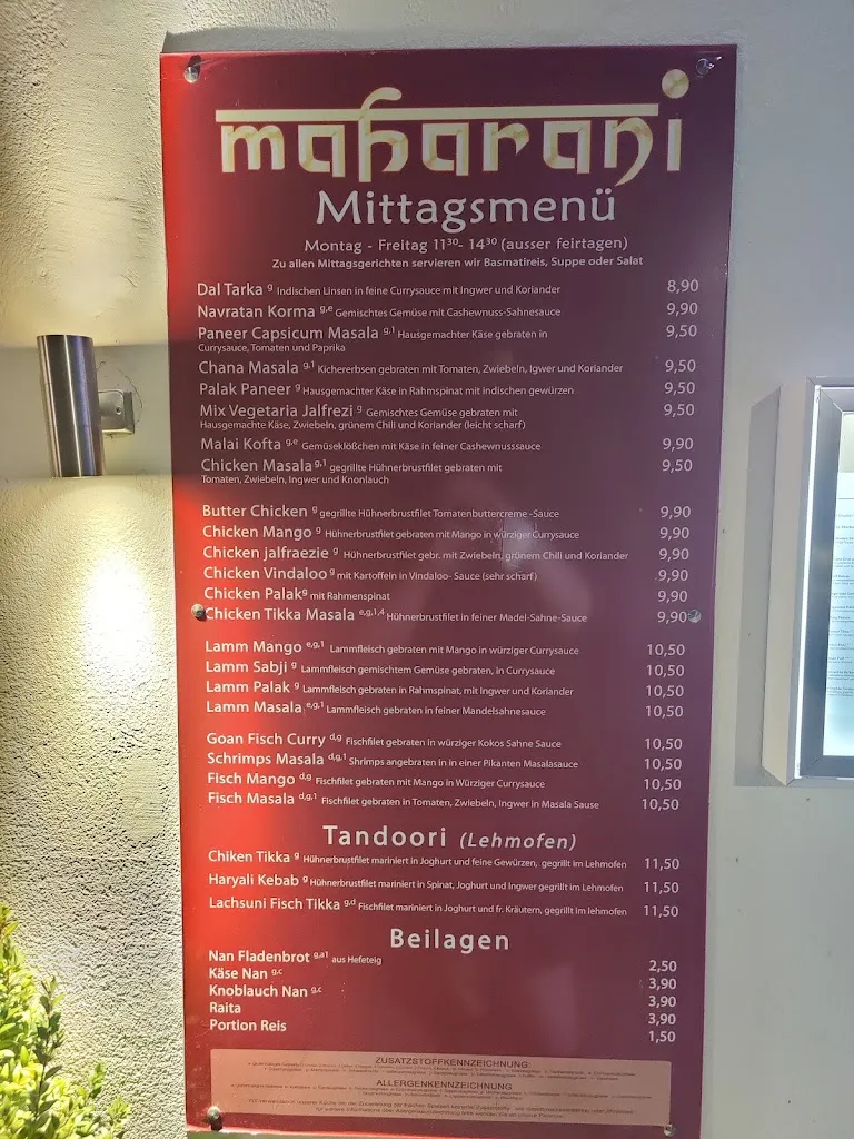 Menu_Maharani - Indian Cuisine_Grünwald_image_1