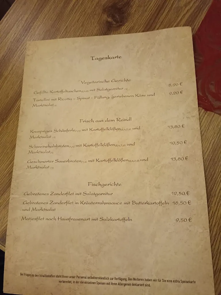 Menu_Gasthof zur Sonne_Nürnberg_immagine_1