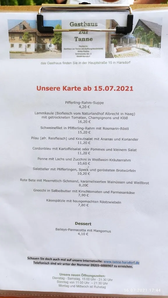 Menu_Gasthaus zur Tanne UG _Harsdorf_immagine_1