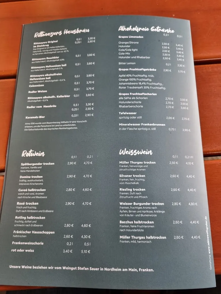 Menu_Landgasthof - Hotel Rittmayer_Hallerndorf_image_1