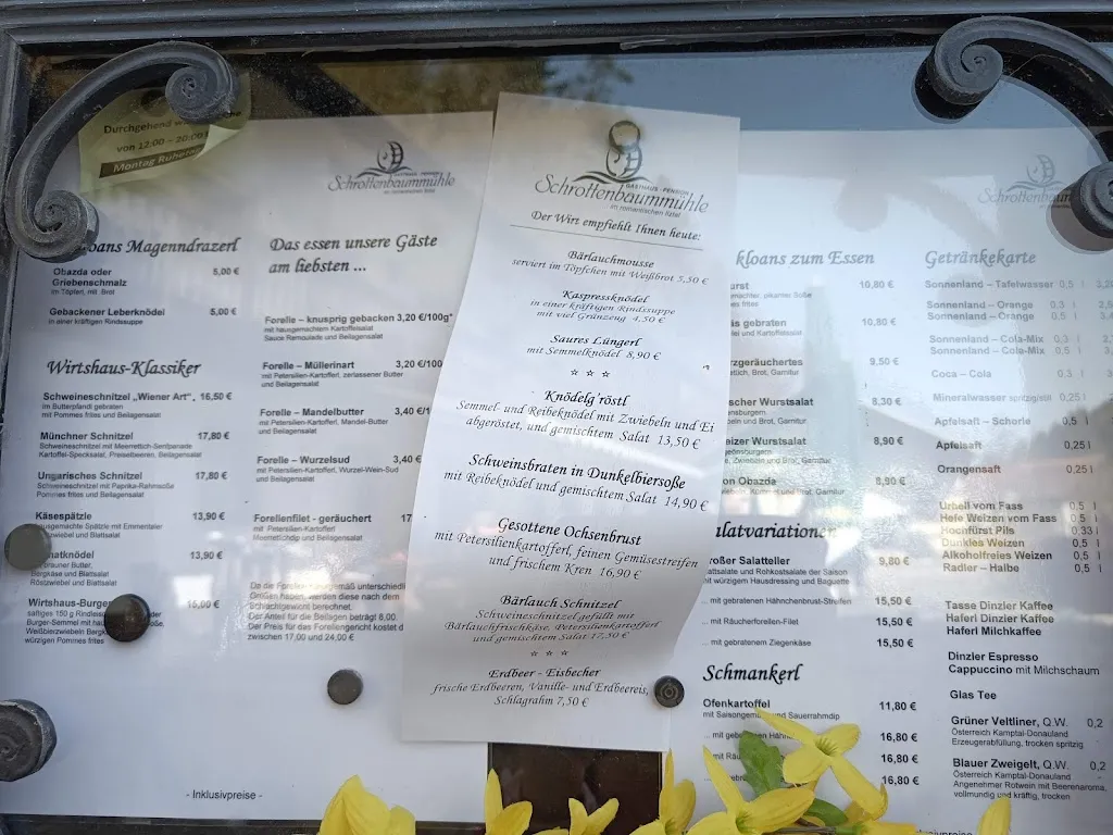 Menu_Anton Segl Gasthaus-Pension Schrottenbaummühle_Fürsteneck_immagine_1