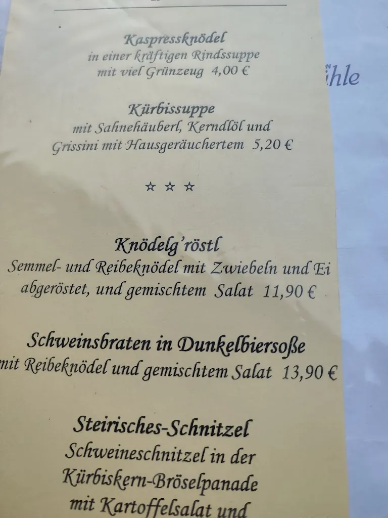 Menu_Anton Segl Gasthaus-Pension Schrottenbaummühle_Fürsteneck_immagine_2